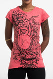 Wholesale Sure Design Women's Gyan Mudra Hand T-Shirt Red - $8.00