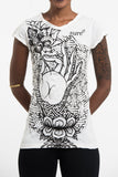 Wholesale Sure Design Women's Gyan Mudra Hand T-Shirt White - $8.00