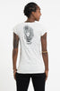 Sure Design Women's Gyan Mudra Hand T-Shirt White