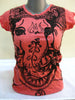 Sure Design Women's Big Face Ganesh T-Shirt Red