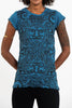 Sure Design Women's Tribal Masks T-Shirt Denim Blue
