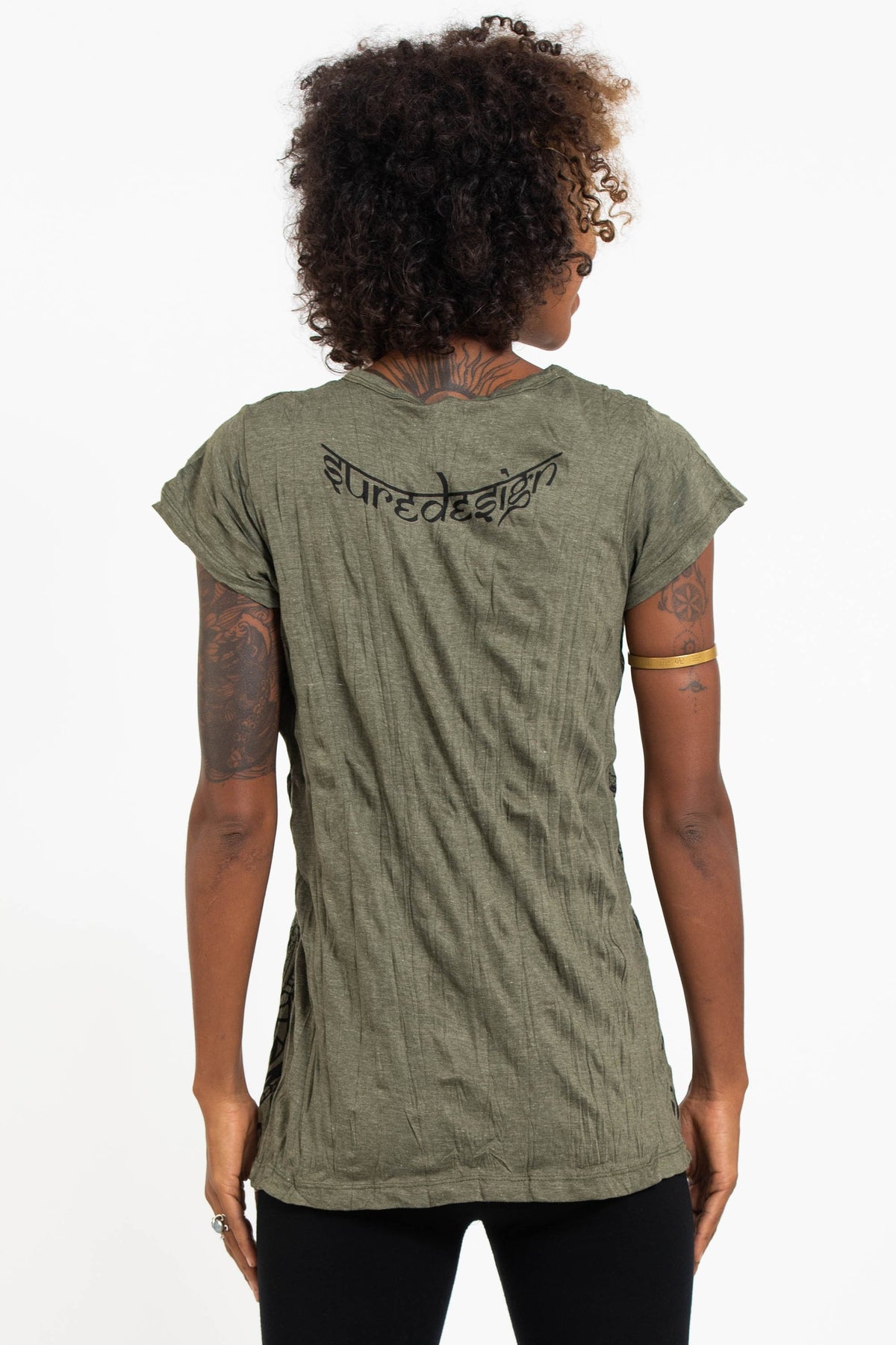 Sure Design Women's Tribal Masks T-Shirt Green