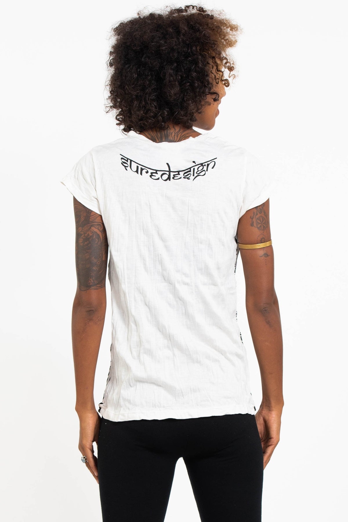 Sure Design Women's Tribal Masks T-Shirt White