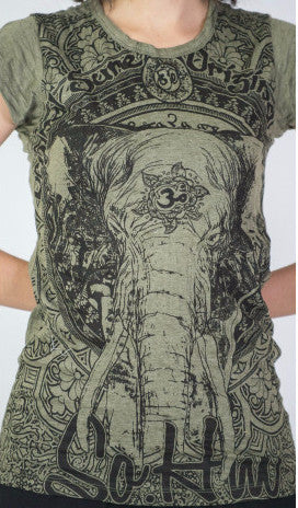 Sure Design Women's Wild Elephant T-Shirt Green