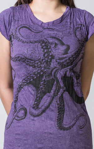 Sure Design Women's Octopus T-Shirt Purple