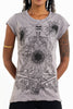 Sure Design Women's Sunflower Skull T-Shirt Gray