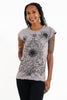 Sure Design Women's Sunflower Skull T-Shirt Gray