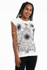 Sure Design Women's Sunflower Skull T-Shirt White