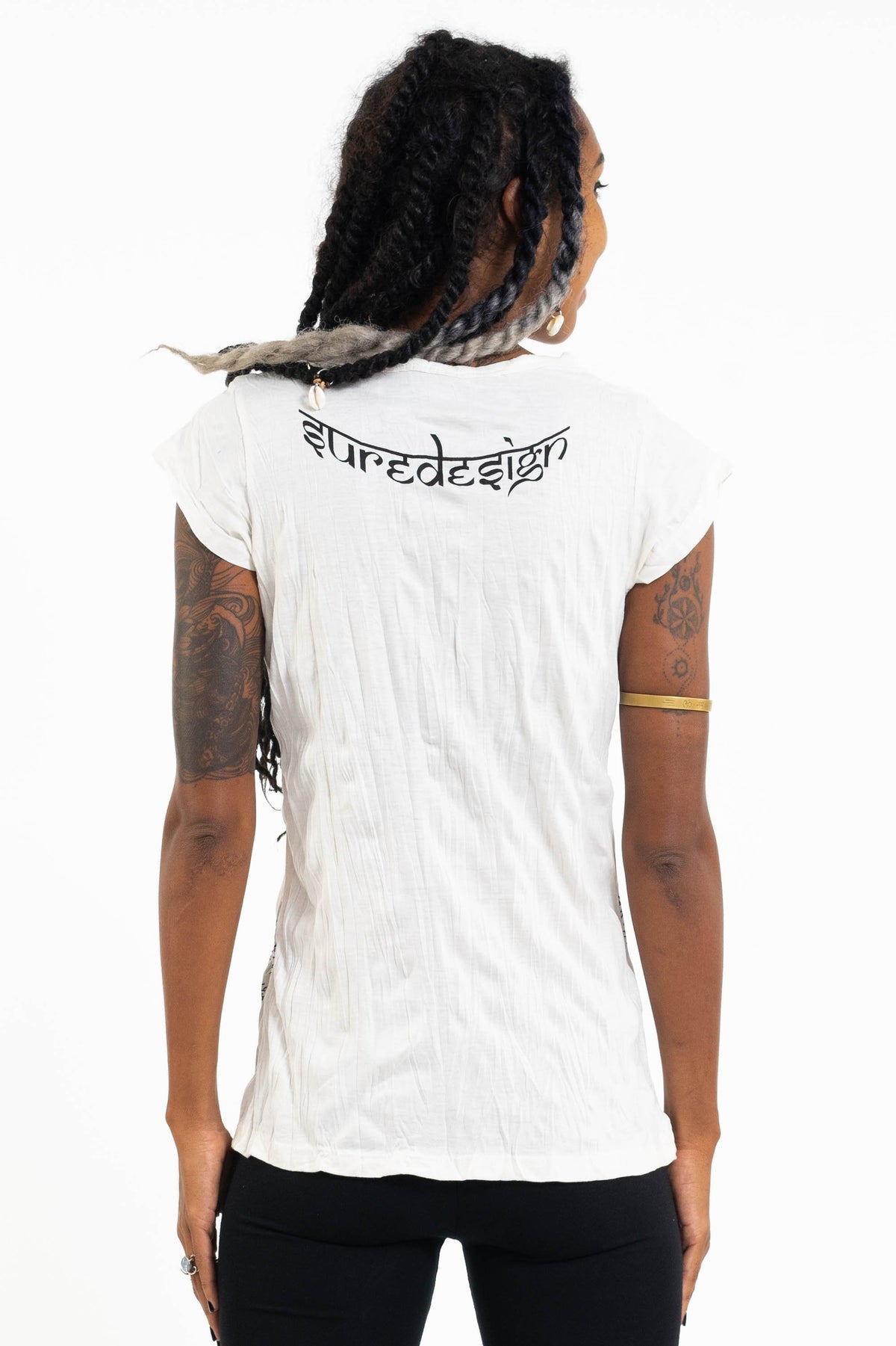 Sure Design Women's Sunflower Skull T-Shirt White