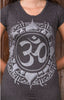 Sure Design Women's Infinitee Ohm T-Shirt Silver on Black