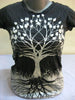 Sure Design Women's Tree of Life T-Shirt Silver on Black