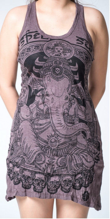Sure Design Women's Batman Ganesh Tank Dress Brown