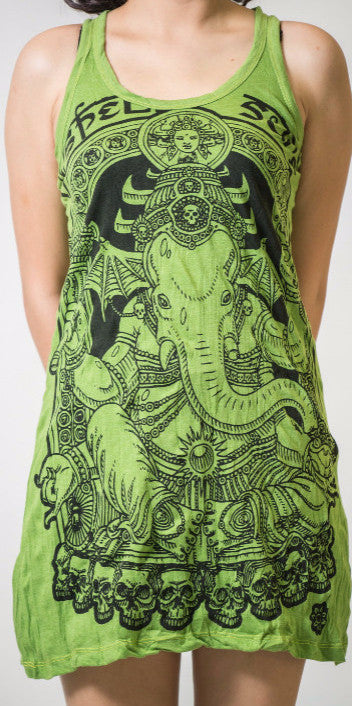 Sure Design Women's Batman Ganesh Tank Dress Lime