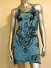 Sure Design Women's Big Face Ganesh Tank Dress Turquoise