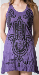 Sure Design Women's Three Hands Tank Dress Purple