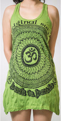 Sure Design Women's Flower Ohm Tank Dress Lime