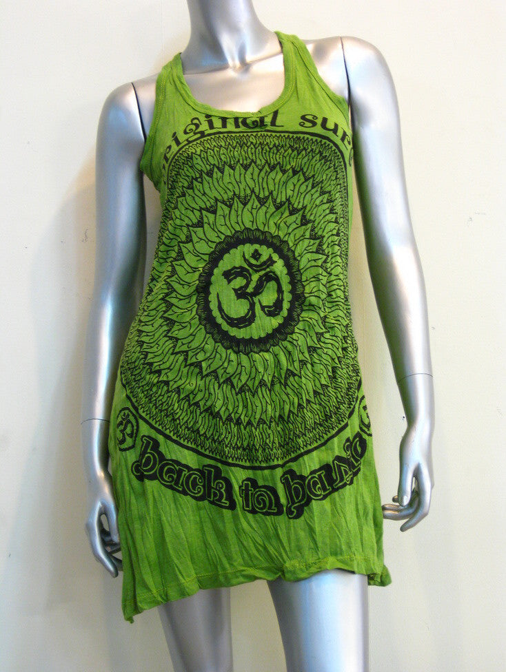 Sure Design Women's Flower Ohm Tank Dress Lime