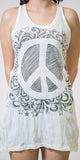 Wholesale Sure Design Women's Peace Tank Dress White - $6.30