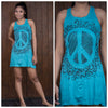 Sure Design Women's Peace Tank Dress Turquoise