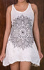 Sure Design Women's Lotus Mandala Tank Dress White