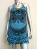 Sure Design Women's Weed Owl Tank Dress Turquoise