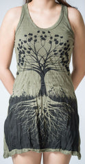 Sure Design Women's Tree Of Life Tank Dress Green