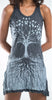 Sure Design Women's Tree Of Life Tank Dress Silver on Black