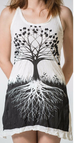 Sure Design Women's Tree Of Life Tank Dress White