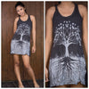 Sure Design Women's Tree Of Life Tank Dress Silver on Black