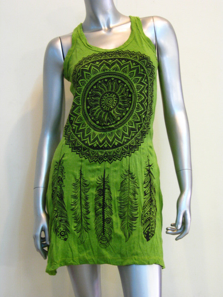 Sure Design Women's Dreamcatcher Tank Dress Lime