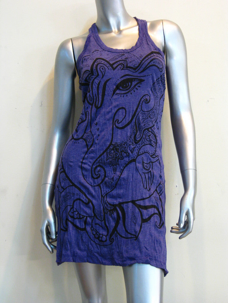 Sure Design Women's Cute Ganesha Tank Dress Purple