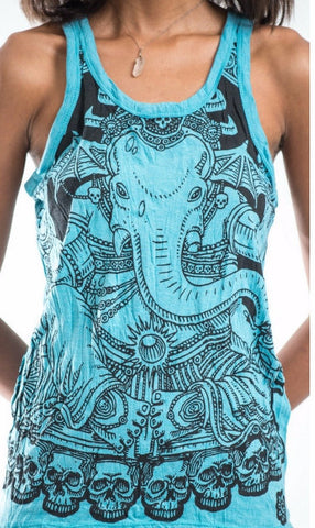 Sure Design Women's Batman Ganesh Tank Top Turquoise
