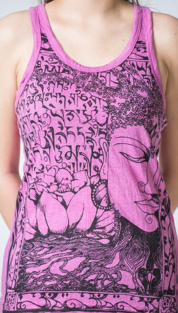 Sure Design Women's Sanskrit Buddha Tank Top Pink