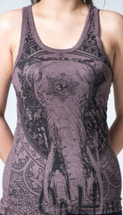 Sure Design Women's Wild Elephant Tank Top Brown