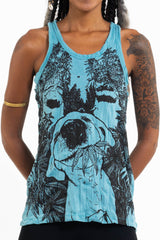 Sure Design Women's Happy Dog Tank Top Turquoise