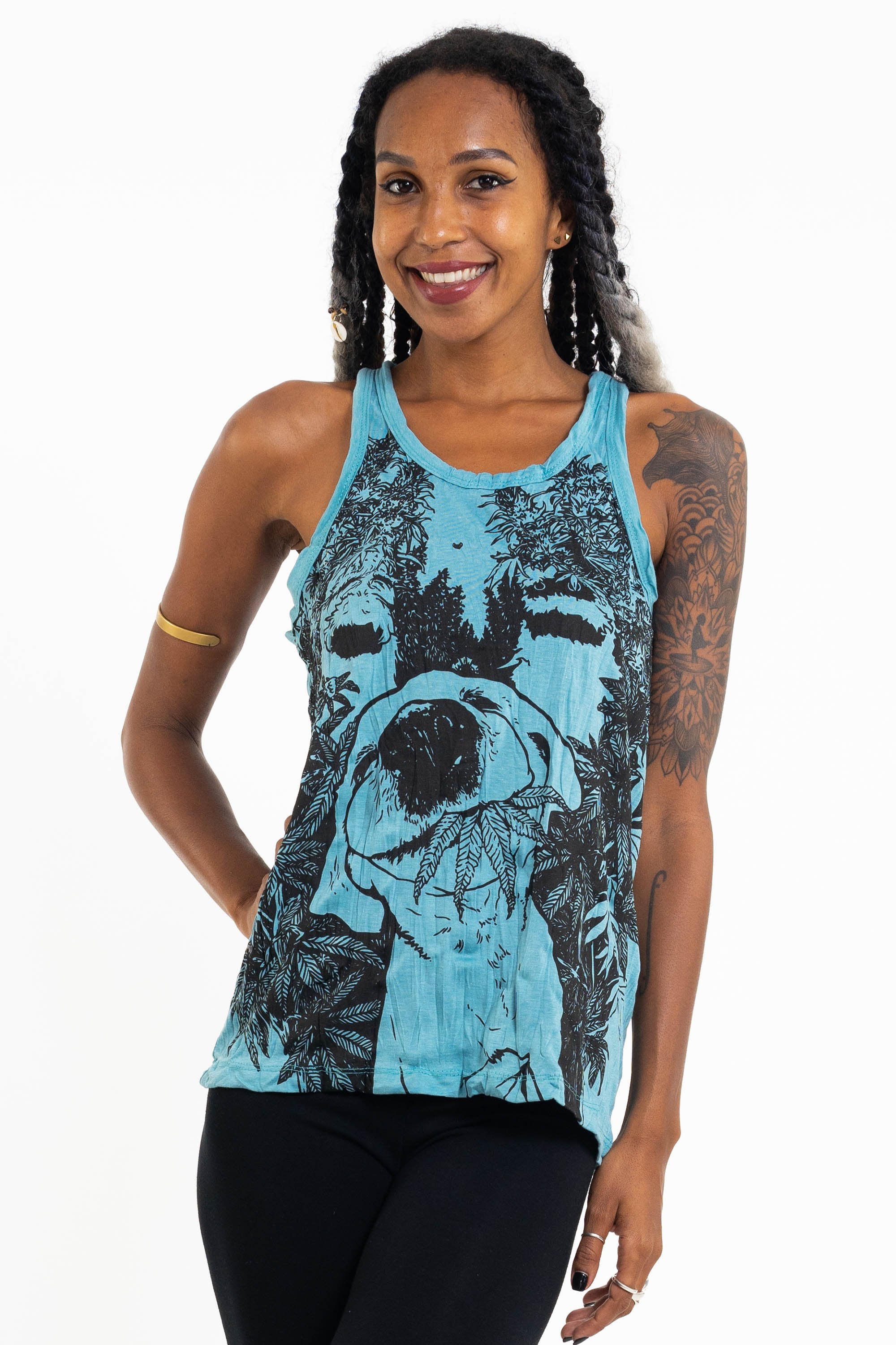 Sure Design Women's Happy Dog Tank Top Turquoise