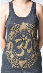 Sure Design Women's Infinitee Ohm Tank Top Gold on Black