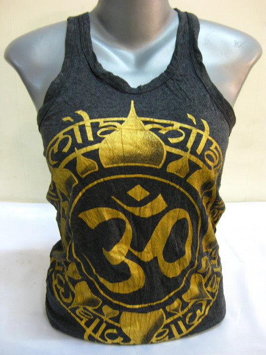 Sure Design Women's Infinitee Ohm Tank Top Gold on Black