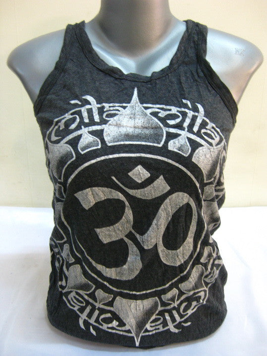Sure Design Women's Infinitee Ohm Tank Top Silver on Black