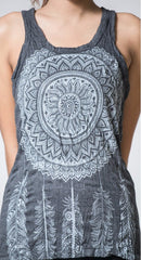 Sure Design Women's Dreamcatcher Tank Top Silver on Black