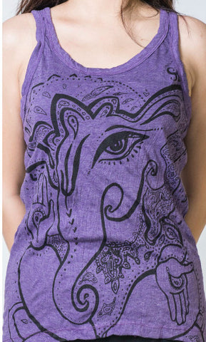 Sure Design Women's Cute Ganesh Tank Top Purple