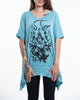 Sure Design Women's Ganesh Chakra Loose V Neck T-Shirt in Turquoise