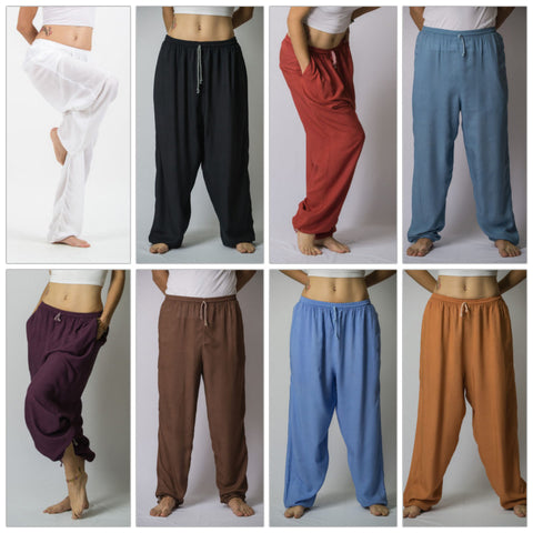 Assorted set of 10 Unisex Solid Color Drawstring Yoga Massage Pants BESTSELLER