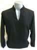 Unisex Long Sleeve Cotton Yoga Shirt with Nehru Collar in Black