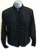 Unisex Long Sleeve Cotton Yoga Shirt with Chinese Collar in Black