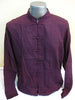 Unisex Long Sleeve Cotton Yoga Shirt with Chinese Collar in Dark Purple