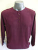 Unisex Long Sleeve Cotton Yoga Shirt with Coconut Shell Buttons in Dark Purple