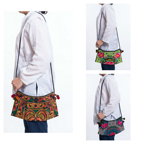 Assorted set of 10 Thai HandMade Hmong Shoulder Bags