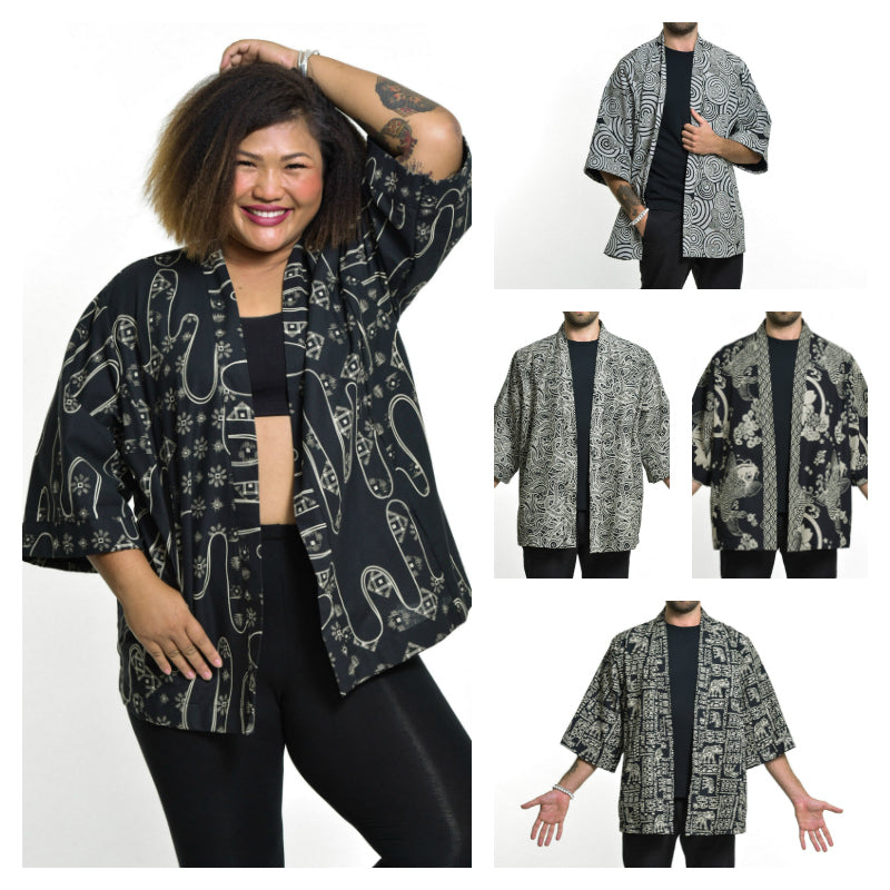 Wholesale Assorted Set of 5 Unisex Cotton Kimono Cardigan