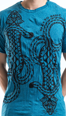 Sure Design Men's Tattoo Gecko T-Shirt Denim Blue